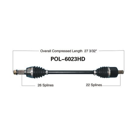 Wide Open Heavy Duty CV Axle for POL HD FRONT L/R RANG 570/RZR/800/900/1000 POL-6023HD